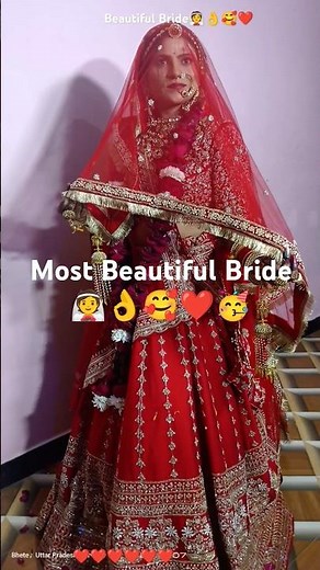 Beautiful Bride👰👌🥰❤️🥳#wedding #shadi #shadiseason #lahenga #weddingdress #shorts #youtubeshorts #dil