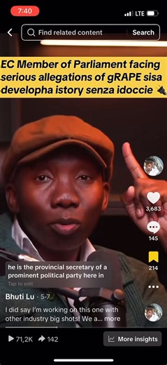 6.4K views · 61 reactions | 7 May I broke the story of the EFF Eastern Cape Provincial Secretary accused of rape. It’s been 6 months on the story, I promised a documentary. But I can’t when the justice is not yet served through the actual system!!! Ityala aliboli kemadoda. Silinde nje abatshutshisi before we take them to Mkhwanazi kwabona | Lunga Ngcabashe | Facebook