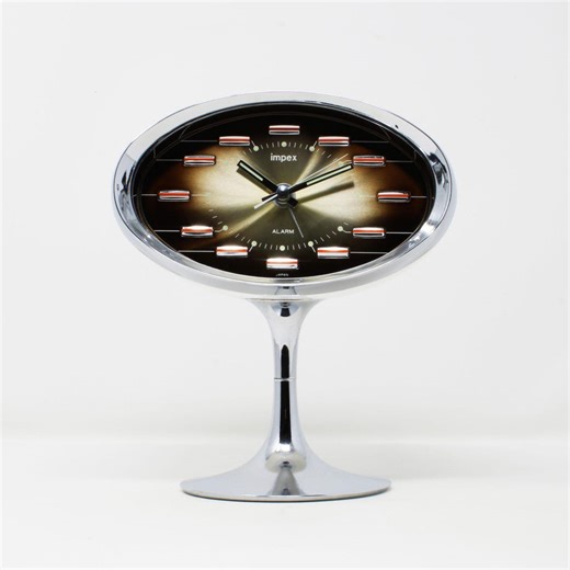 Vintage Impex Rhythm 51141 Alarm Clock Space Age 1960s – Chrome Tulip Base, Japanese Mechanical Clock - Etsy