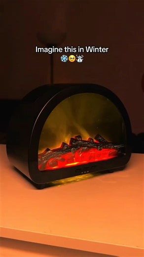 Flame Effect Humidifier 🔥 Cozy Winter Desk Setup #WinterVibes #DeskSetup #CozyHome