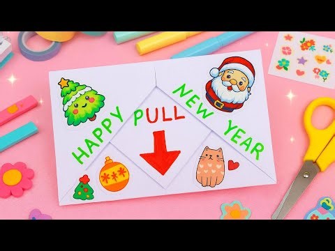 Origami Surprise Message Card | How to make a paper Pull Tab Envelope Card | New Year Craft