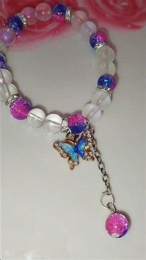 Cute Butterfly Charm🦋😍💗 |Beautiful bracelet making #trending #shorts #diy #bracelet #shortsfeed