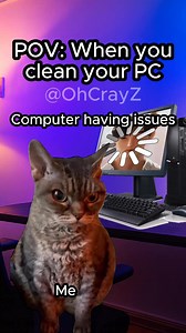 I wanna clean my PC 🧹 #relatable #cat #funny #computer #reelschallenge | CrayZ