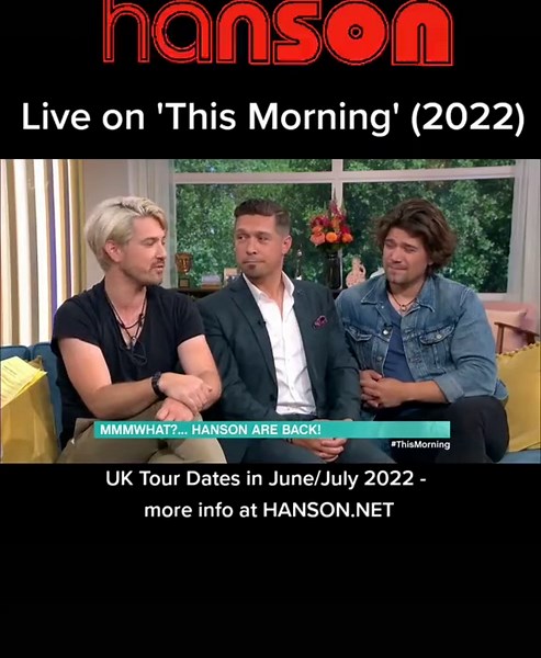 #HANSON appear live on #ThisMorning with #hollywilloughby and #philipschofield to talk about new music, world tour plans and the #25thanniversary of #MMMBop #fyp