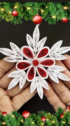 31K views · 557 reactions | Snowflake Making / Paper Quilling Snowflake #Christmas #christmasdecor #treandingreels #treanding #christmastime #quilling #holidayseason #snowflake #ChristmasDecorations #diy #foryou #christmas2025 #ChristmasOrnaments | Pallvi Chaudhry | Facebook