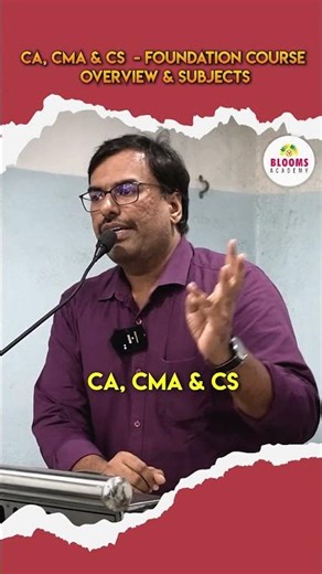 CA | CMA | CS Foundation Courses Explained 📚 | Overview & Subjects by CA Rajasekaran K #shorts