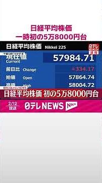 【速報】日経平均株価 一時初の5万8000円台 #shorts