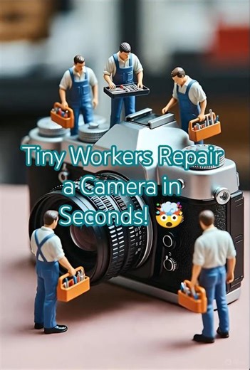 Mini Human Fixes a Broken Camera 📸