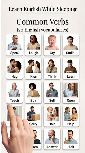Learn English While Sleeping 😴 | 20 Common English Verbs | Improve English Vocabulary |for Beginners