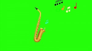 Download saxophone on green screen animation for free