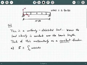 Statics - Video 60: Distributed Loading Example 1