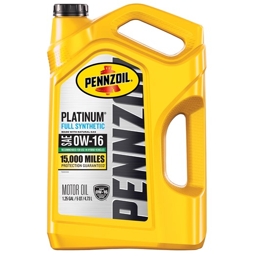Pennzoil Platinum® Full Synthetic 0W-16 Motor Oil, 5 Quart
