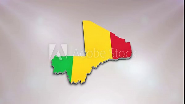 Mali Flag on its Country Map, 3D Map Flag Opener Suitable for Politics, Elections, Travel, News and Sports Events and Presentations Stock Video