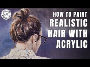 How to Paint Realistic Hair with Acrylic | Portrait Painting Time-Lapse | by Debojyoti Boruah