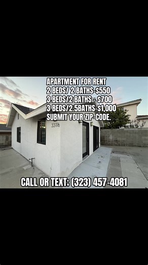 APARTMENT FOR RENT 2 BEDS/ 2 BATHS-$550 3 BEDS/2 BATHS - $700 3 BEDS/2.5BATHS-$1,000 SUBMIT YOUR ZIP-CODE. #creatorsearchinsights #apartment #affordableliving #realestate #honolulu