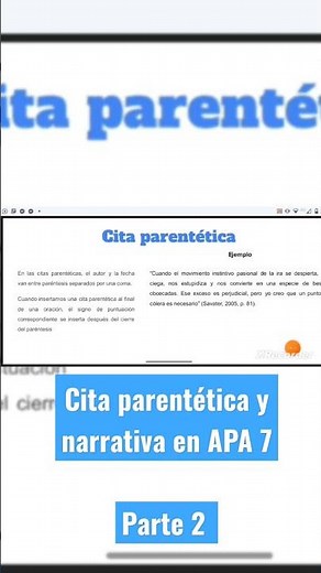Parenthetical and narrative citation in APA 7 Part 2