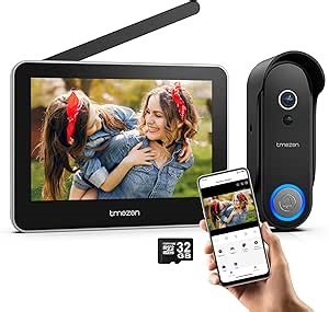 Tmezon Wireless Video Doorbell with Camera and Monitor WiFi Doorbell Intercom System, 1080P Camera with Monitor, Video Door Phone 7''Touch Screen, Motion Detection, No Monthly Fees, Tuya APP 2.4G/5G