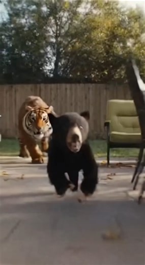 Man Saves Bear Cub Seconds Before Tiger Attack | Real CCTV Footage