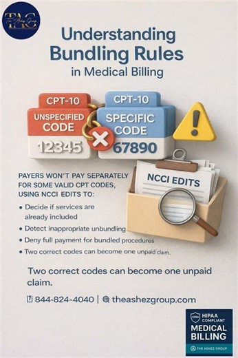 🧠 “Bundling Rules” — When Two Correct Codes Become One Unpaid Claim #theashezgroup #medicalbilling