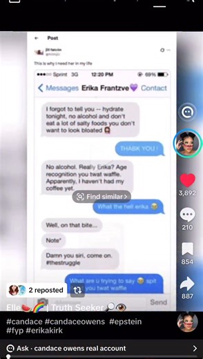 Erika Kirk’s tweets and text to a 15 year old girl. #erikakirk #turningpoint | Jennifer Rae Albritton