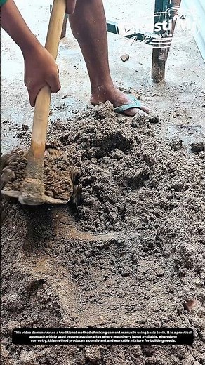 Manual Cement Mixing Technique Using Simple Tools.