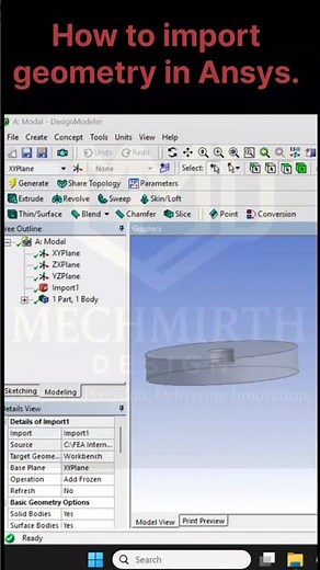 How to Import Geometry in ANSYS | Step-by-Step | FEA Basics | #shorts
