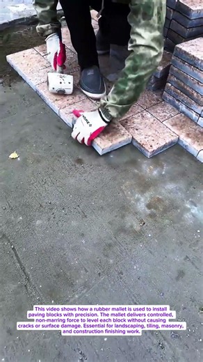 Perfect Paving Block Installation Using a Rubber Mallet | Satisfying Construction Work for Beginners