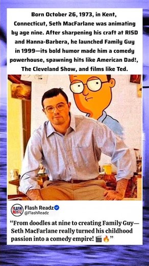 Seth MacFarlane: From Kid Cartoonist to Comedy Legend 🎨🔥 #shorts