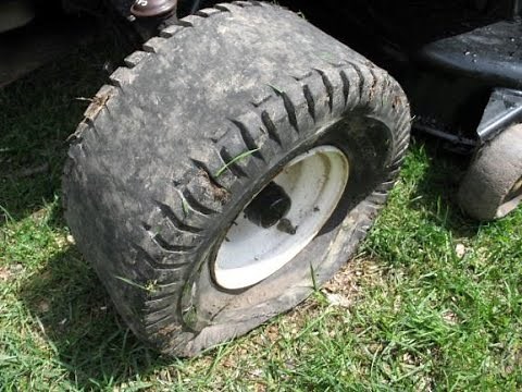 Mounting new front tires Craftsman lawn tractor Replace valve stems