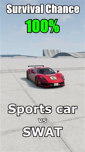 SWAT vs. Sports Car #automobile #crashdrive #beamng