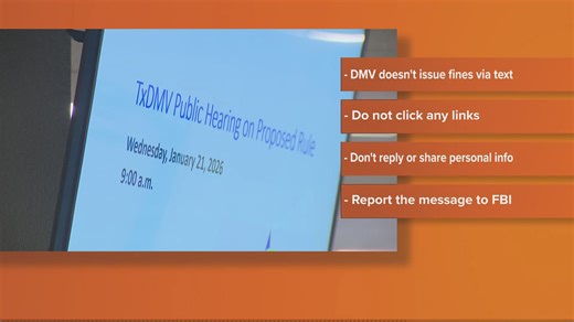 Texas DMV warns of scam texts claiming unpaid fines, urging caution