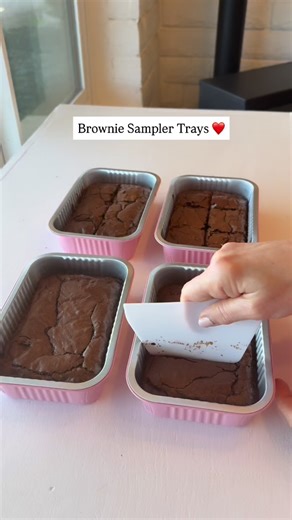 Tiffany Hill on Instagram: "Comment “brownie”. ❤️ Bakers, my recipe guide/resource is free until Saturday. 30% off all round sticker sheets until Saturday as well. I make these sampler trays with my base brownie recipe and then add either flavored buttercream plus toppings or drizzled chocolate plus toppings. ❤️❤️"