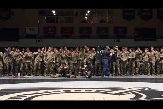 2.4K views · 11 reactions | This is from the Army vs Navy dual meet in wrestling over the weekend. Army won the dual, 22-10. We think this would be a great way to begin a dual meet. hooah #army #navy #NCAA #wrestling #mma #ufc #westpoint #annapolis #battleship #abramstank #takedown #vetradiosyndicate #freedom #Trump | Vet Radio Syndicate | Facebook