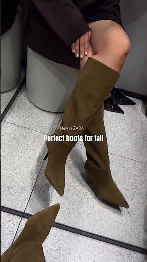 New in Zara boots - perfect for fall 🤎 #newinzara #zarahaul #suedeboots