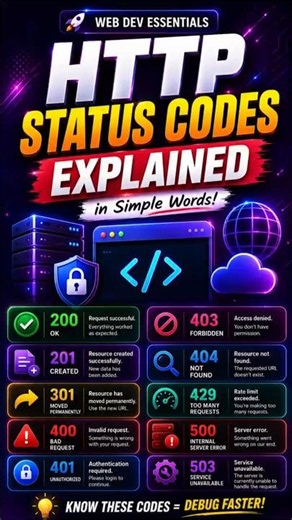 HTTP Response Codes Explained Simply ⚡ #Shorts