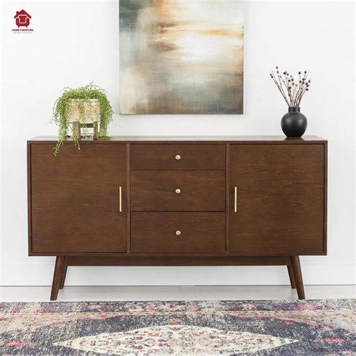 60" Mid Century Modern TV Stand, 3 Drawer Wood Media Console - Etsy