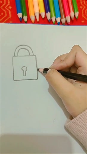 Beautiful lock drawing 🔓#shorts #drawing #lock #viral #unique #easy