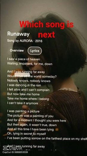 🌌 AURORA – Runaway (Official Lyrics Video) ✨ #trending