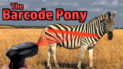 The zebra is the barcode pony.