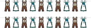Beistle 2 Piece Lederhosen & Dirndl Bavarian Oktoberfest Banners With Ribbons, German Themed Party Decorations, Made In USA Since 1900