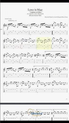 Love is blue - For Acoustic Fingerstyle Guitar