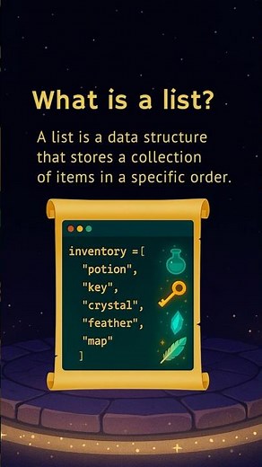 Learn how Python lists hold many magical items 🌟#programming #backenddevelopment #python