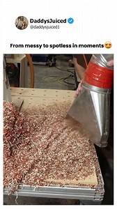 The machine clears piles of sawdust in seconds flat. | DaddysJuiced