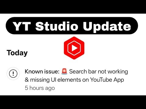 Known issue 🚨 Search bar not working & missing UI elements on YouTube App