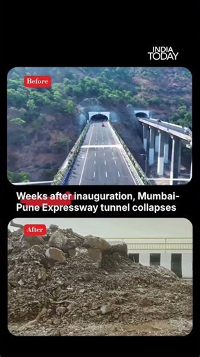 Mumbai-Pune Missing Link Tunnel Section Collapses, Massive Traffic Chaos Follows