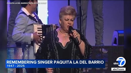 Paquita la del Barrio, the legendary Mexican singer and songwriter best known for her bold personality and powerful lyrics, has died. She was 77. | ABC7 Morning Show