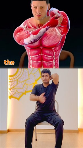 🔥 Tight Shoulders & Upper Back? Try This Simple Stretch! 🧘‍♂️ #stretch #easystretch #upperback