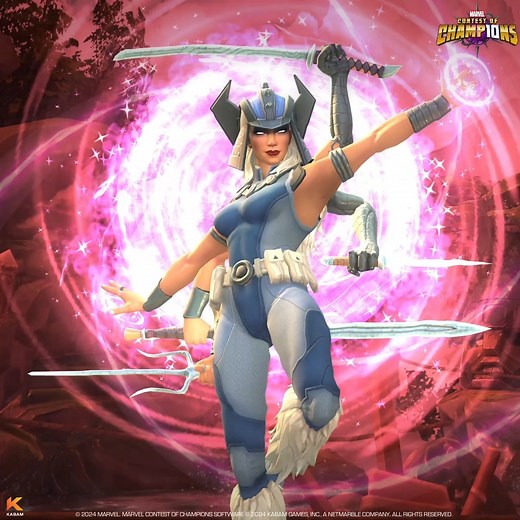Marvel Contest Of Champions on Instagram: "Spiral is a six-armed fighter and spellcaster who uses both swords and magic to annihilate her opponents."