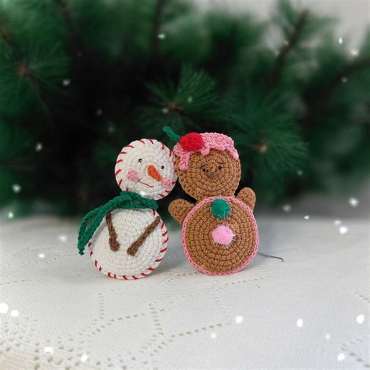 Crochet Snowman & Gingerbread Ornament Pattern: Amigurumi Christmas Decoration (PDF Pattern) - Etsy Canada