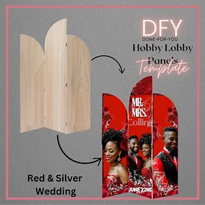 Red & Silver Wedding Celebration Panel Template - Perfect for Hobby Lobby Wood Panels - Etsy Canada